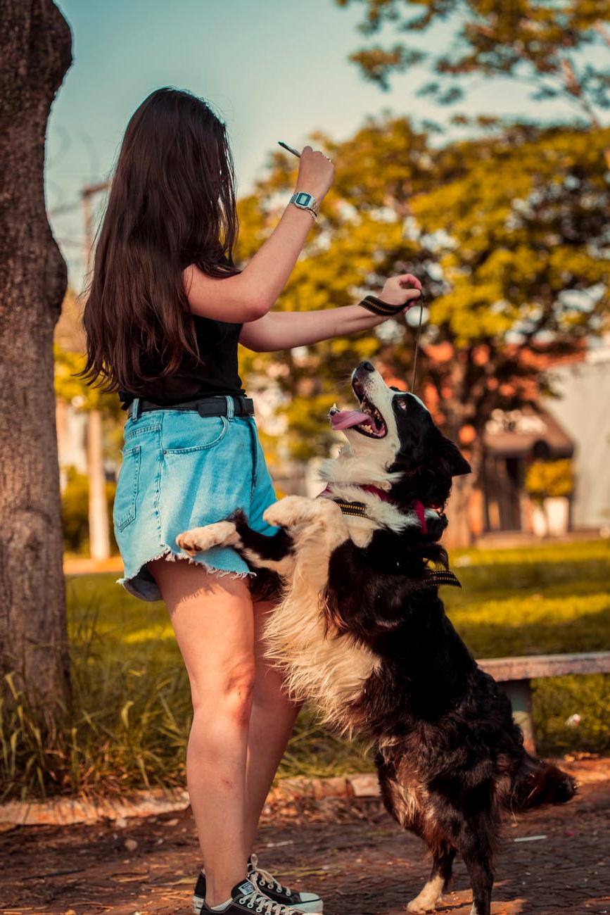 Happy dog owner using PawTrack app